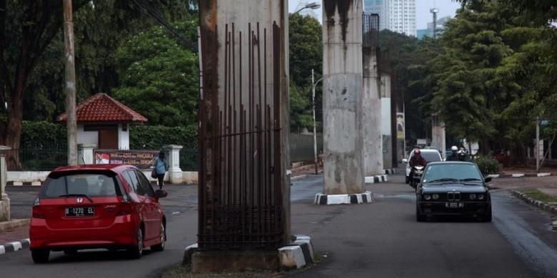 Dishub DKI, rekayasa lalu lintas, tiang monorel, Rekayasa Lalu Lintas Pembongkaran Tiang Monorel Dilakukan Malam Hari