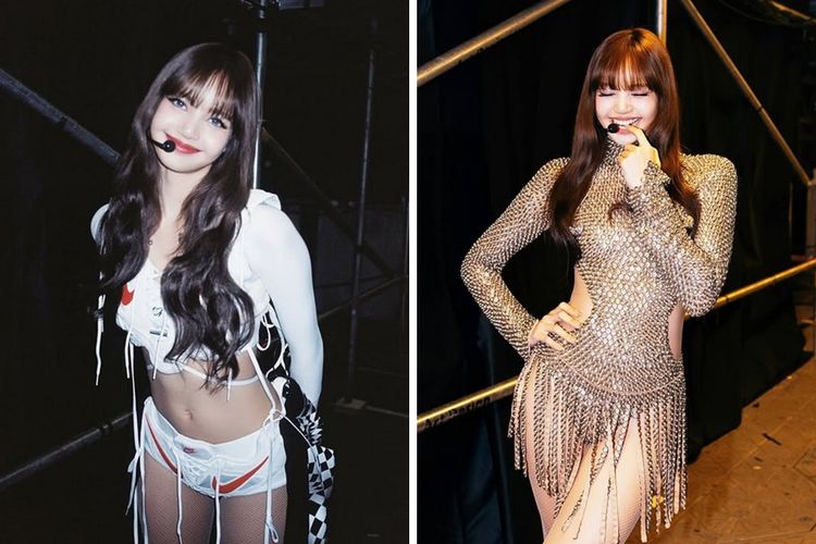 BLACKPINK, Dua Gaya Panggung Lisa BLACKPINK di Final Tur Hong Kong Curi Perhatian, Tampil sporty dengan mini shorts dan crop top, Bodysuit emas dengan detail cut-out, Respons penggemar di media sosial, Penutup tur dunia BLACKPINK