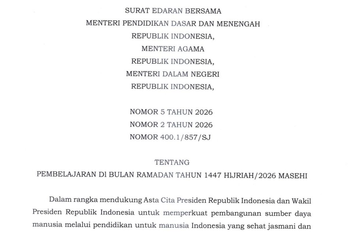 libur sekolah 2026, libur sekolah puasa 2026, Jadwal Libur Sekolah Puasa Ramadhan 2026, Siswa Belajar di Rumah Empat Hari