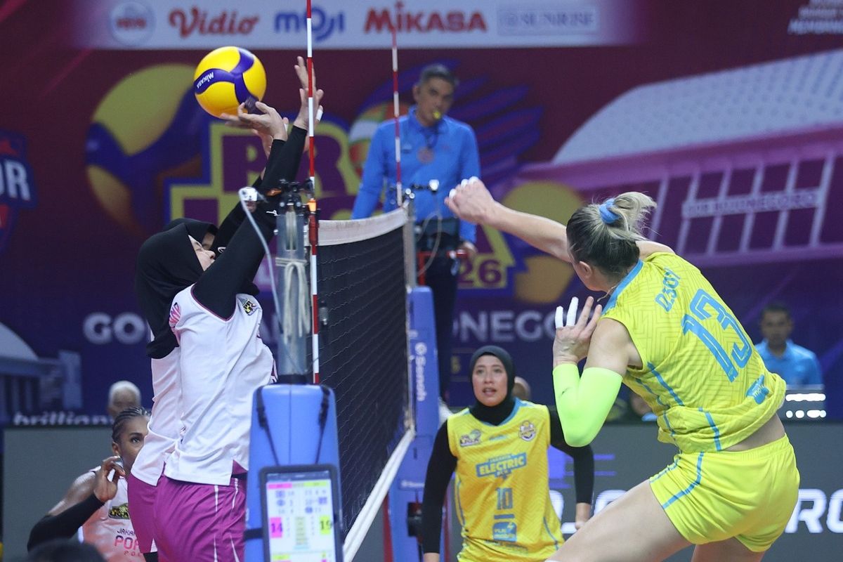 bola voli, Jakarta Popsivo Polwan, Jakarta Electric PLN Mobile, Jakarta Popsivo Polwan Taklukkan Jakarta Electric PLN Mobile dengan Skor 3-2
