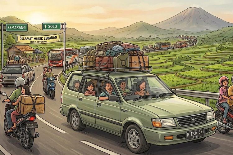 perjalanan mudik, Batas Aman Bawa Barang Saat Perjalanan Mudik, Tak Perlu Sampai Atap