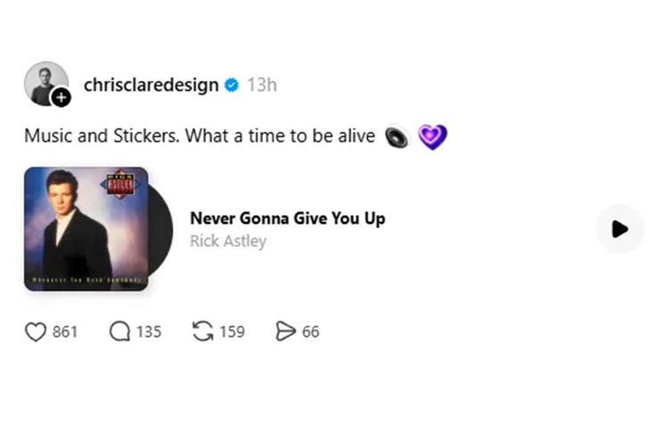 music sticker, musik, Threads, stiker musik, lagu, Meta, fitur baru, Threads Kini Bisa Tambahkan Lagu ke Postingan, Sudah Tersedia di Indonesia
