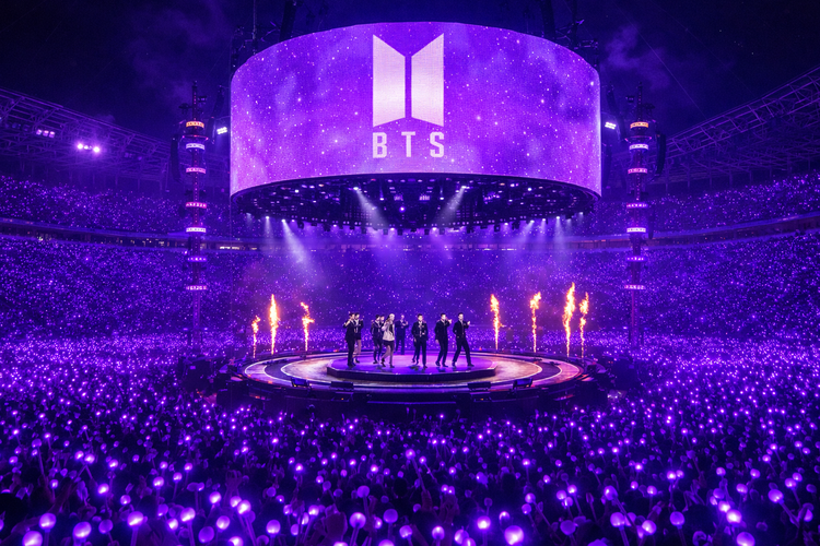 konser, ChatGPT, konser BTS, world tour BTS, Army Penasaran Panggung 360 Derajat Konser BTS, Saya Minta ChatGPT Buat Fotonya