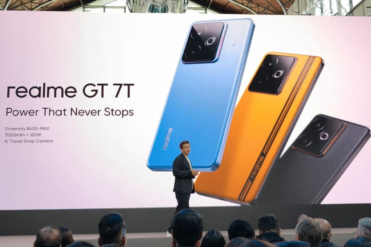 Realme, Realme GT 7T, spesifikasi Realme GT 7T, Realme GT7T, realme, realme gt 7t, harga realme gt 7t, spesifikasi realme gt 7t, realme gt 7t resmi, Realme GT 7T Meluncur, HP Dimensity 8400-Max dan Baterai 7.000 mAh