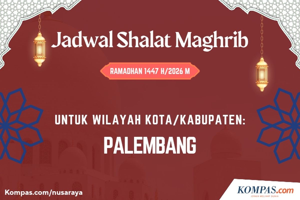 Jadwal shalat Maghrib, Palembang, Sumatera Selatan, Jadwal Shalat Maghrib Palembang Selama Ramadhan 2026