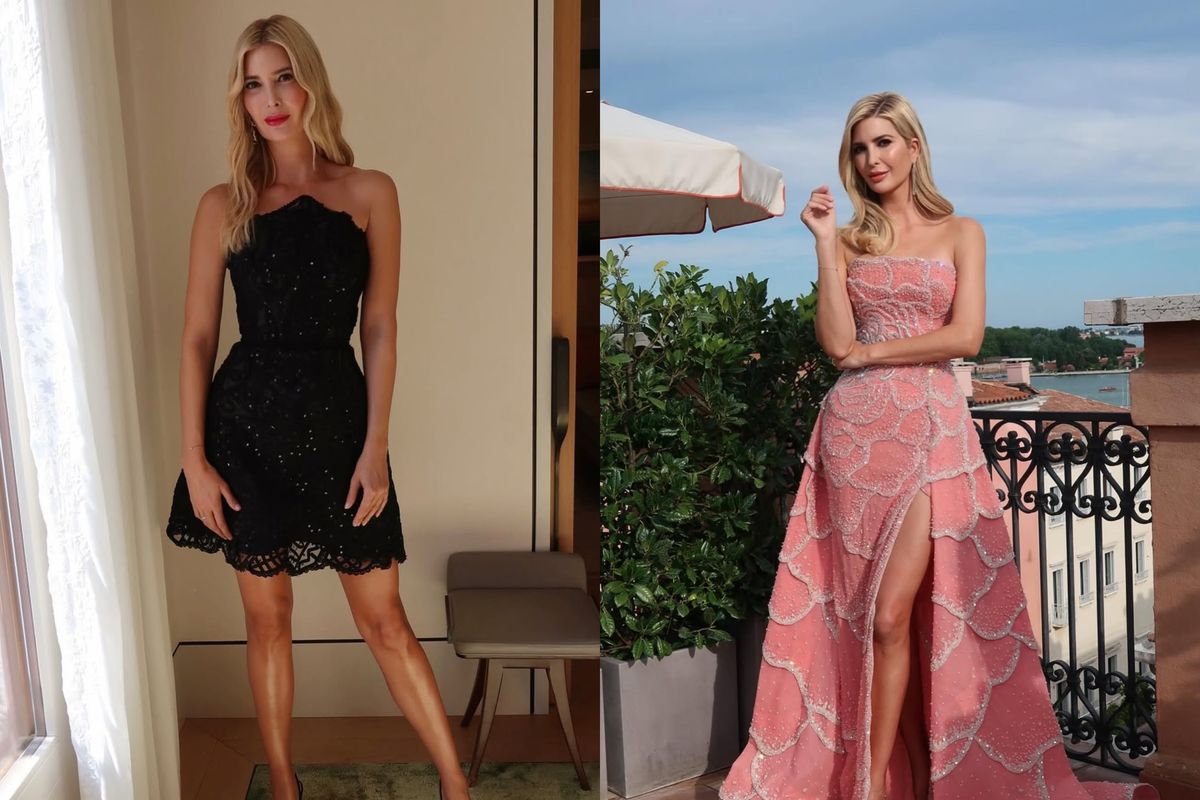 Ivanka Trump, Jeff Bezos, Lauren Sanchez, Jared Kushner, Tom Brady, jeff bezos menikah, lauren sanchez jeff bezos, istri jeff bezos, pernikahan jeff bezos dan lauren sanchez, Ivanka Trump di pernikahn Jeff Bezos, Ivanka Trump Tampil dalam Balutan Gaun Pink dan Hitam di Pernikahan Jeff Bezos