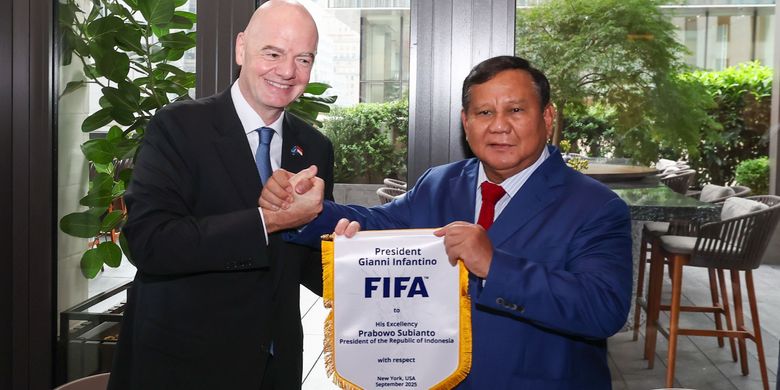 Indonesia, Timnas Indonesia, Gianni Infantino, Prabowo Subianto, Timnas, FIFA, Presiden RI, Piala Dunia 2026, Presiden FIFA, Presiden FIFA Doakan Timnas Indonesia Lolos Piala Dunia 2026