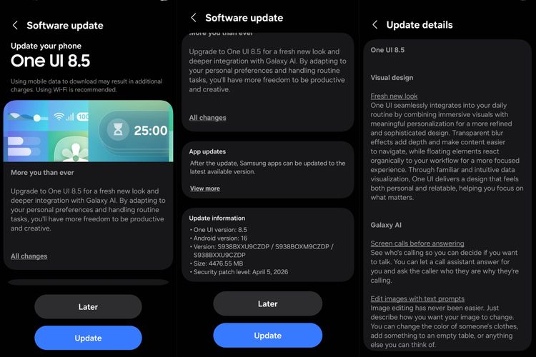OneUI, Samsung, Software update, Galaxy S25, One UI, Antarmuka One UI 8.5 mulai Rilis di Indonesia, Galaxy S25 Series Kebagian Pertama, Fitur baru One UI 8.5, Photo Assist lebih praktis, Berbagi file dan komunikasi lebih lancar, Sistem keamanan lebih ketat
