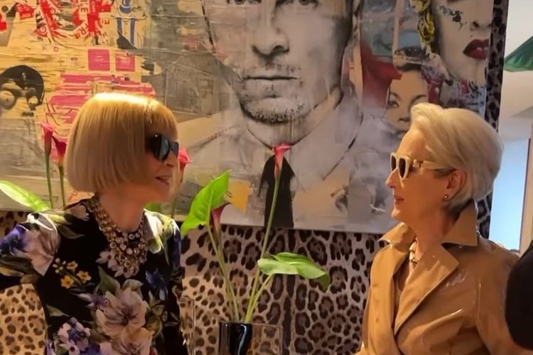 Meryl Streep, Anna Wintour, devil wears prada 2, miranda priestly, Ketika Anna Wintour Bertemu Meryl Streep di Milan Fashion Week