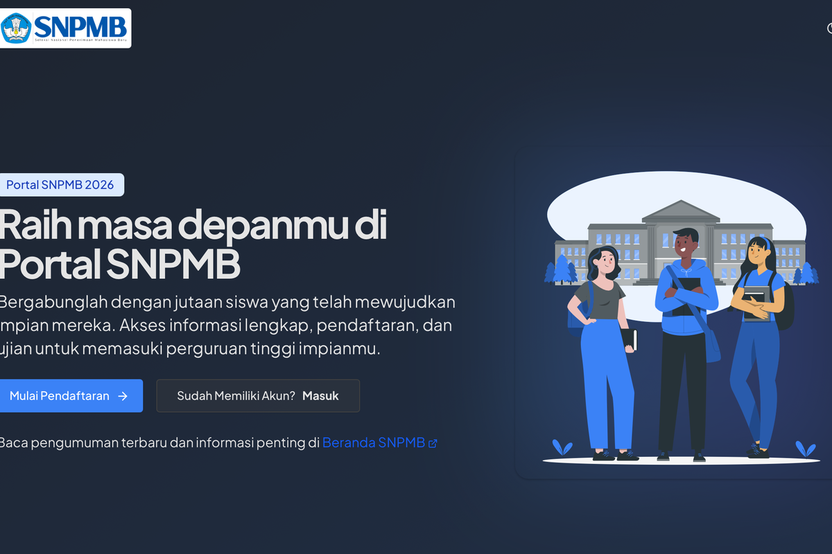 SNPMB, Registrasi Akun SNPMB 2026: Link Resmi, Cara Daftar, dan Jadwal SNBP 2026