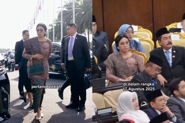 Sri Mulyani, menteri keuangan sri mulyani, sidang tahunan mpr 2025, sidang mpr 2025, busana sri mulyani di sidang mpr 2025, Pakai Kebaya Ungu, Sri Mulyani Tampil Anggun dalam Sidang Tahunan MPR 2025