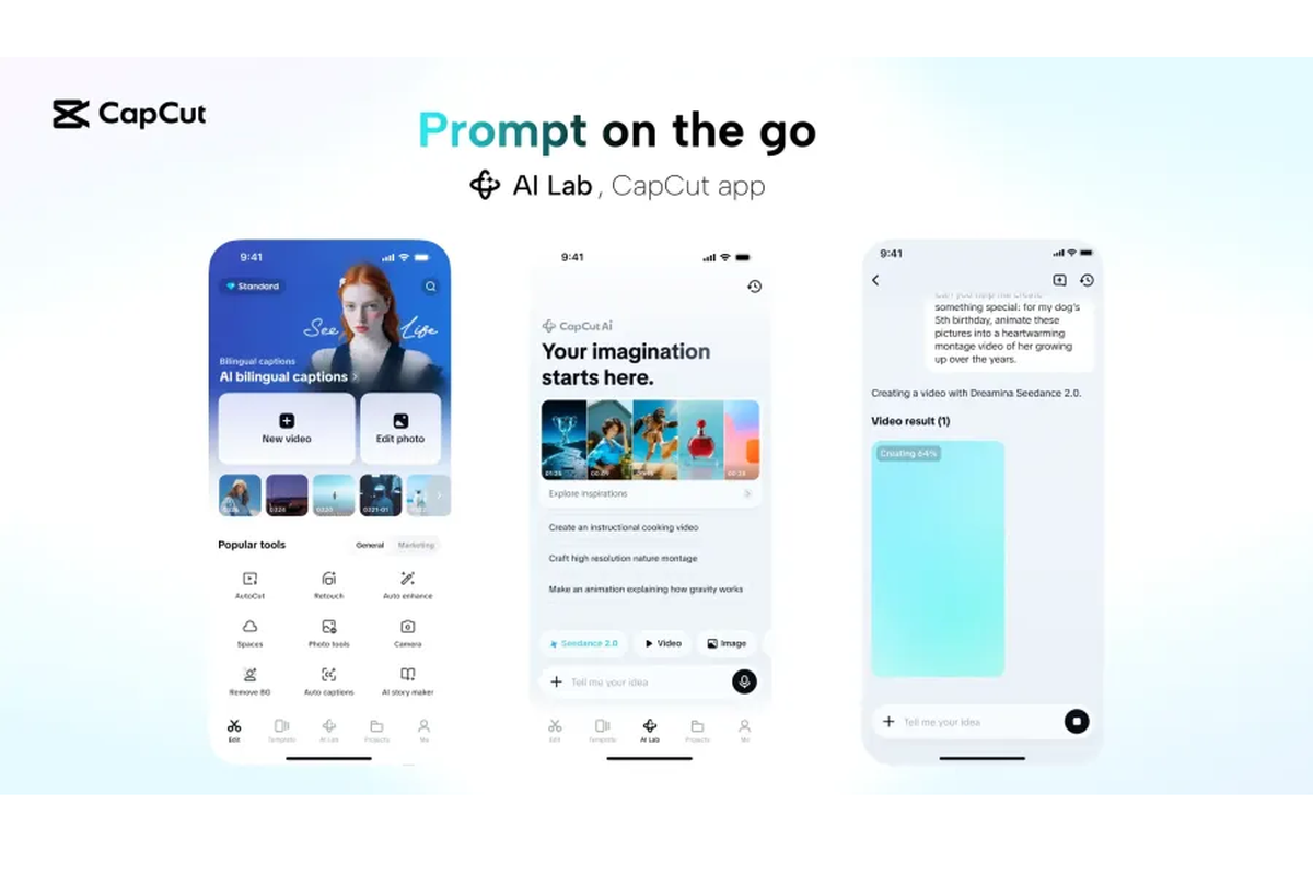 Seedance, Dreamina Seedance, CapCut, Seedance 2, AI Seedance 2.0 Kini Hadir di CapCut, Pengguna Indonesia Bisa Bikin Video Lebih Realistis
