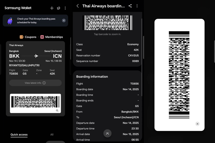 boarding pass, Samsung, HP Samsung, Samsung Wallet, Aplikasi Samsung Wallet, Traveling, samsung wallet, aplikasi samsung wallet, Mencoba Samsung Wallet untuk Traveling, Simpan Boarding Pass 