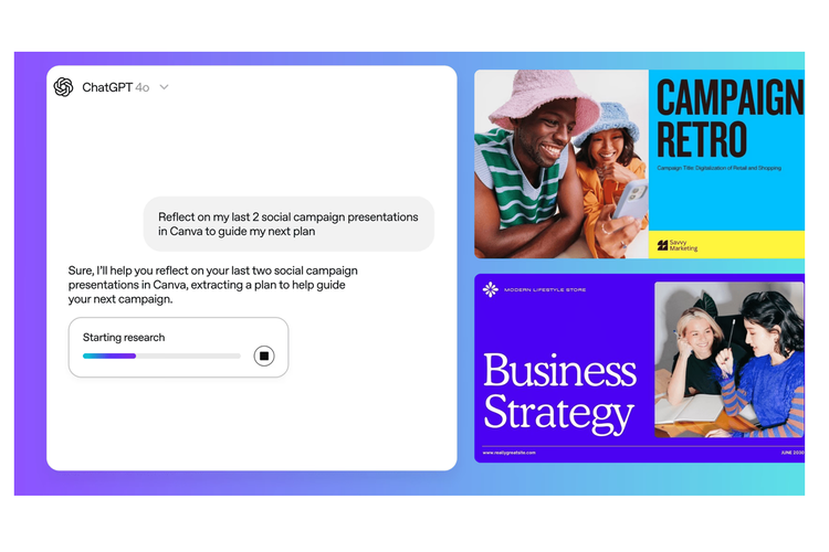 presentasi, Canva, chatGPT, desain canva, canva-chatgpt, integrasi canva-chatgpt, konektor AI, Canva Bisa Dipakai Langsung di ChatGPT, Buat dan Edit Desain tanpa Ganti Tab