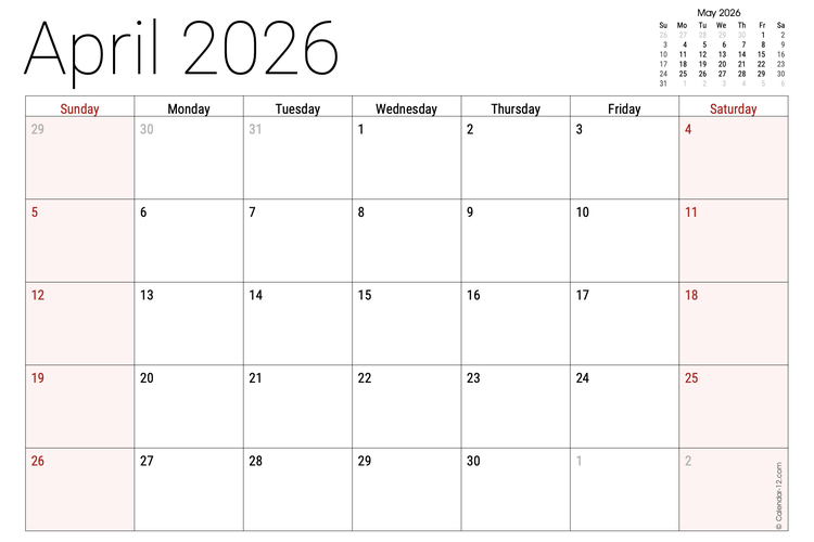 Kalender April 2026, hari besar internasional April 2026, Kalender April 2026 Lengkap dengan Jadwal Libur Nasional