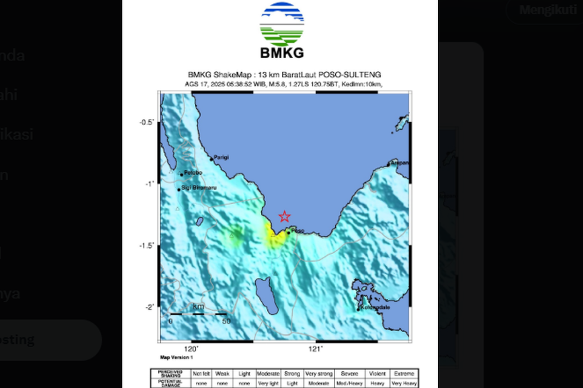 BNPB, BMKG, korban gempa, gempa Poso, dampak gempa, gempa poso hari ini, Korban Gempa Poso M 5,8 Bertambah: 32 Warga Luka-luka, 3 Gereja dan Ratusan Bangunan Rusak