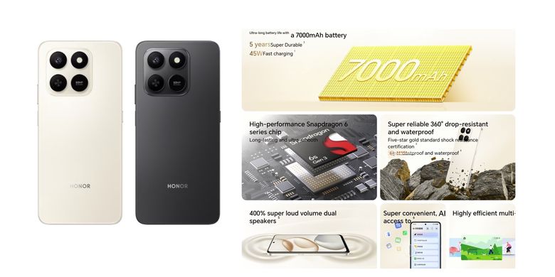 Honor, Honor Play 10, Honor Play 10 5G, spesifikasi Honor Play 10 5G, Honor Play 10 5G Resmi, HP Menengah dengan Baterai 7.000 mAh