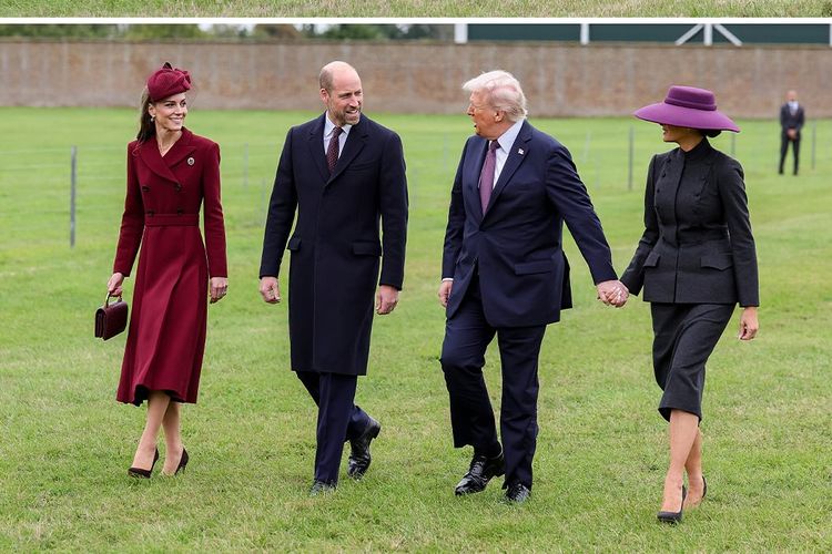 kate middleton, Donald Trump, Putri Wales, gaya busana kate middleton, kunjungan donal trump ke inggris, 2 Gaya Kate Middleton Saat Menyambut Donald Trump di Inggris, Memesona