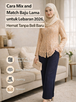 Cara Mix and Match Baju Lama untuk Lebaran 2026, Hemat Tanpa Beli Baru, 1. Mulai dari “Belanja” di Lemari Sendiri, 2. Andalkan Warna Netral sebagai Dasar, 3. Ubah Siluet dengan Layering, 4. Manfaatkan Aksesori yang Ada, 5. Kombinasikan Item Formal dan Kasual, 6. Lakukan Alterasi Sederhana, 7. Terapkan Prinsip Fungsional dan Nyaman