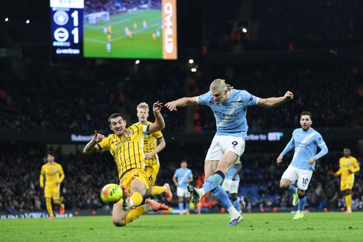 Man City, Hasil Man City Vs Brighton 1-1: Haaland Buang Peluang, City Main Seri