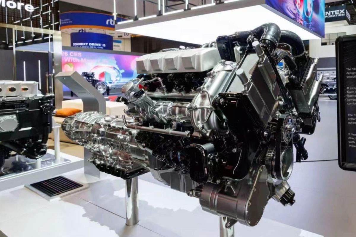 PHEV, mesin pembakaran internal, GWM Pamer Mesin V8 4.000 cc di CES 2026