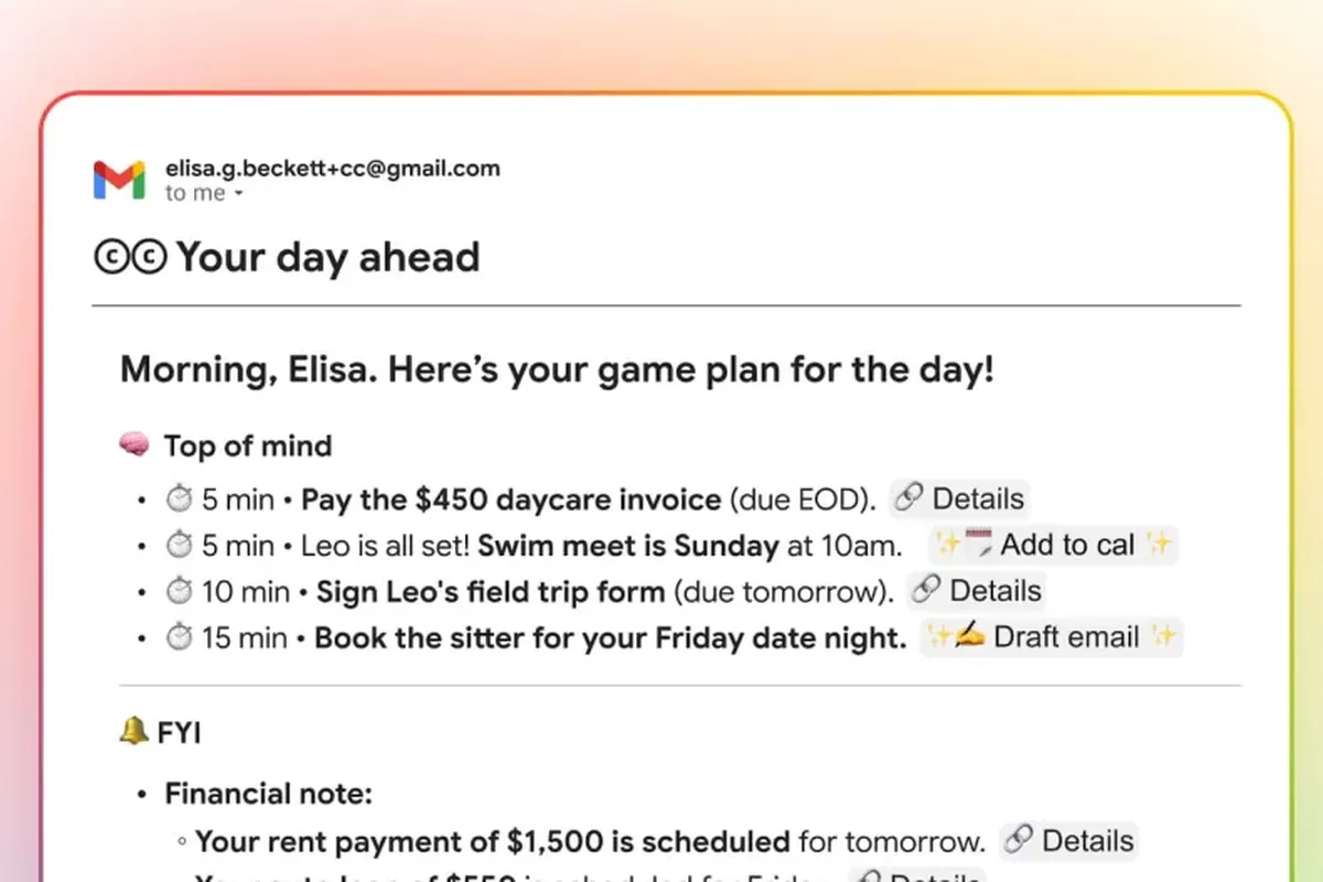 Google, Agen AI, Google CC, Google Perkenalkan CC, Agen AI yang Kirim Ringkasan Jadwal dan E-mail Setiap Pagi