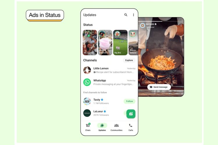 WhatsApp, aplikasi, status whatsapp, status wa, fitur baru WA, ftur baru whatsapp, promosi whatsapp channel, langganan whatsapp channel, iklan di status wa, WhatsApp Rilis 3 Fitur Baru, Kini Bisa Langganan dan Promosi Saluran