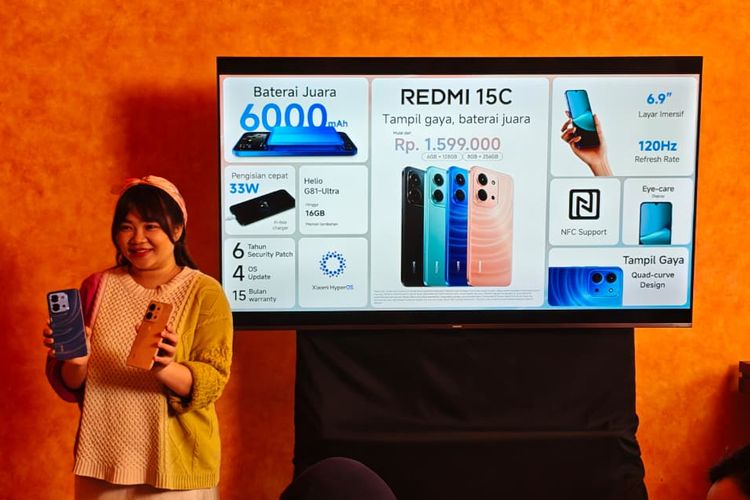 Xiaomi Redmi 15C, harga Redmi 15C, spesifiaksi Redmi 15C, Redmi 15C indonesia, harga Redmi 15C indonesia, spek Redmi 15C indonesia, Redmi 15C berapa harganya, Xiaomi Redmi 15C Resmi di Indonesia, Baterai 6.000 mAh Harga Rp 1 Jutaan