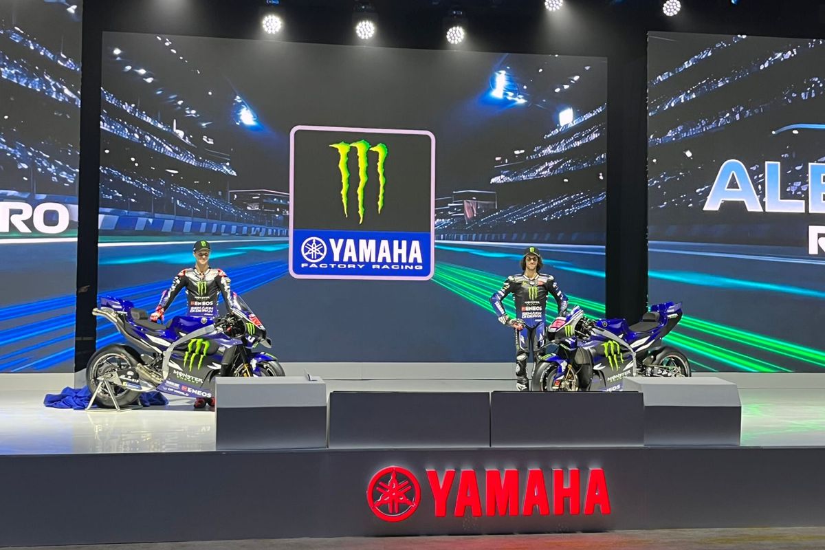 YZR-M1, mesin V4, Monster Energy Yamaha, MotoGP, Motor Balap YZR-M1 Mesin V4 Diperkenalkan Secara Global di Indonesia