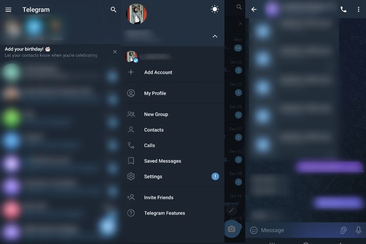 Telegram, desain, bottom bar, Tampilan Telegram di HP Android Berubah Total, Jadi 