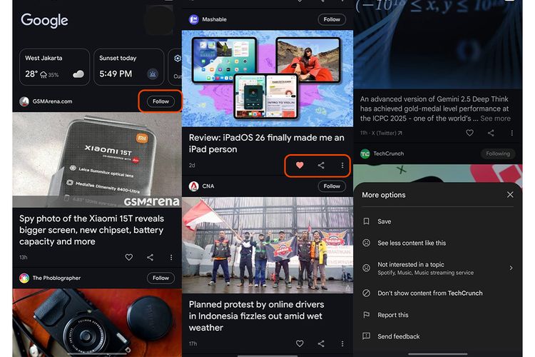 Google, Google Discover, Feed Google, fitur follow Google Discover, Google Tambahkan Tombol 