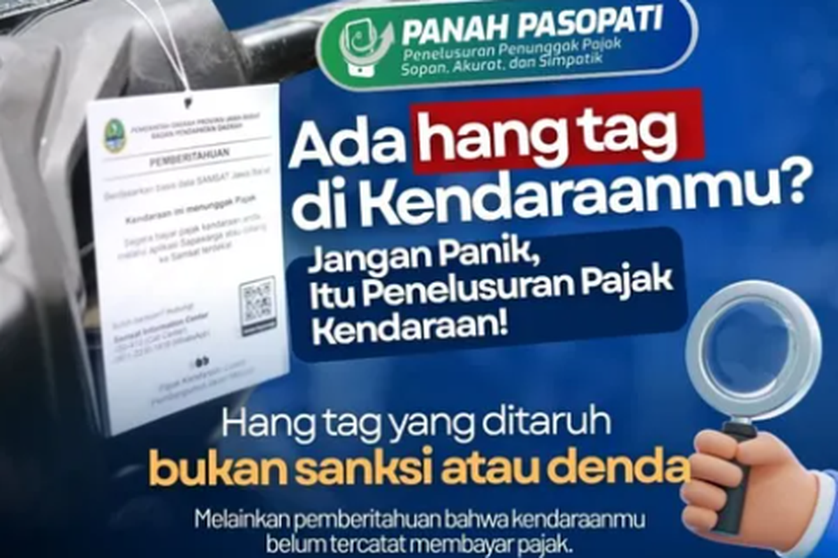 hang tag, pajak kendaraan, Bapenda Jawa Barat, Jabar Pasang Hang Tag pada Kendaraan Penunggak Pajak