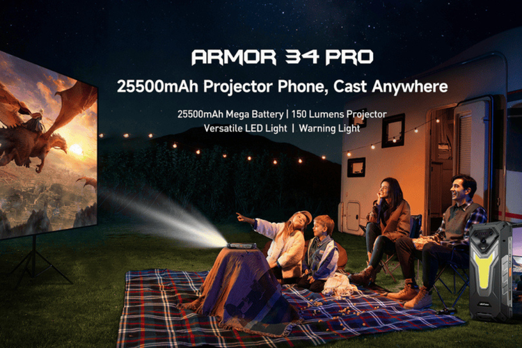 Ulefone, Armor 34 Pro, smartphone, Spesifikasi Ulefone Armor 34 Pro, armor 34 Pro, Smartphone, HP Tangguh, HP proyektor, spesifikasi Ulefone Armor 34 Pro, Ulefone Armor 34 Pro Resmi, HP Proyektor dengan Baterai 25.000 mAh