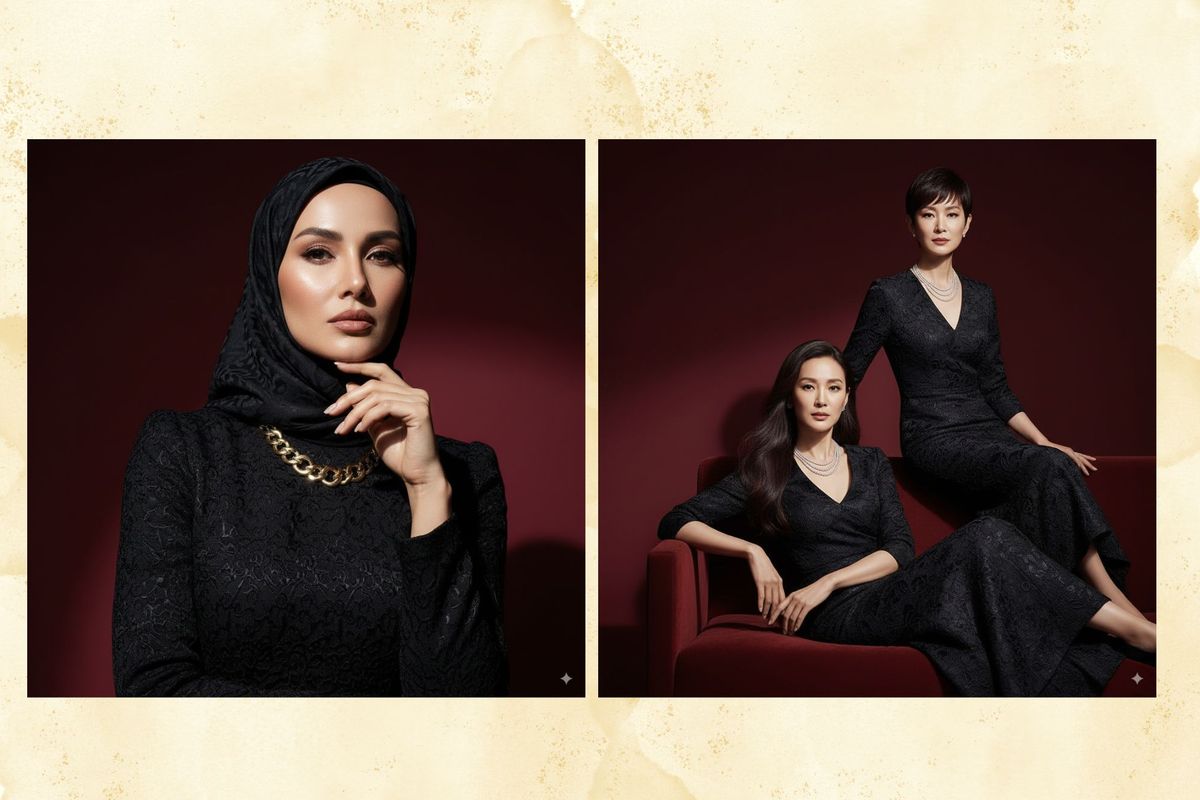 Gemini AI, prompt gemini AI, prompt edit foto gemini ai, 7 Prompt Gemini AI Edit Foto Viral Woman In Black Gaya Bak Supermodel