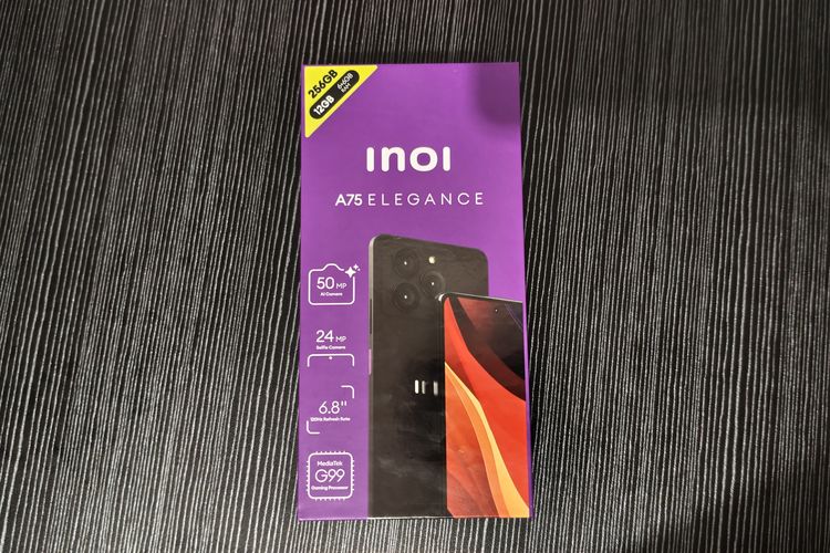 Inoi, Inoi A75 Elegance, unboxing Inoi A75 Elegance, hands on Inoi A75 Elegance, Menjajal Ponsel Inoi A75 Elegance, Harga Rp 2 Jutaan RAM Besar, Kotak kemasan simpel, aksesori lengkap, Berat, namun nyaman digenggam, Layar luas, cukup responsif, Kamera utama AI 50 MP, Performa dan baterai, Konektivitas lengkap, ada NFC, Kesan pengalaman