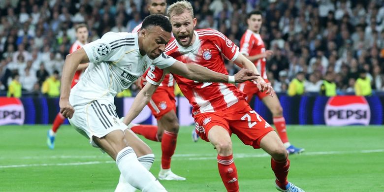 Liga Champions, Real Madrid, Bayern Muenchen, Kylian Mbappe, Bayern, Luis Diaz, Harry Kane, Manuel Neuer, Hasil Real Madrid Vs Bayern 1-2, Diaz dan Kane Bawa Tim Tamu Menang