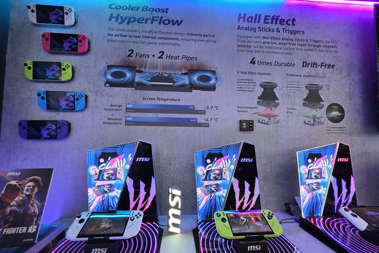 handheld, Switch 2, Steam Deck, game, AMD Ryzen Z2 Extreme, Game, MSI Claw, msi claw 8 ai, MSI Claw A8, handheld console, Melihat MSI Claw A8 di Computex 2025, Konsol Handheld Pesaing Nintendo Switch 2 dan Steam Deck, Warna ngejreng, Pakai prosesor AMD, Edisi Khusus Claw 8 AI+, Siap Bersaing dengan Switch 2 dan Steam Deck?