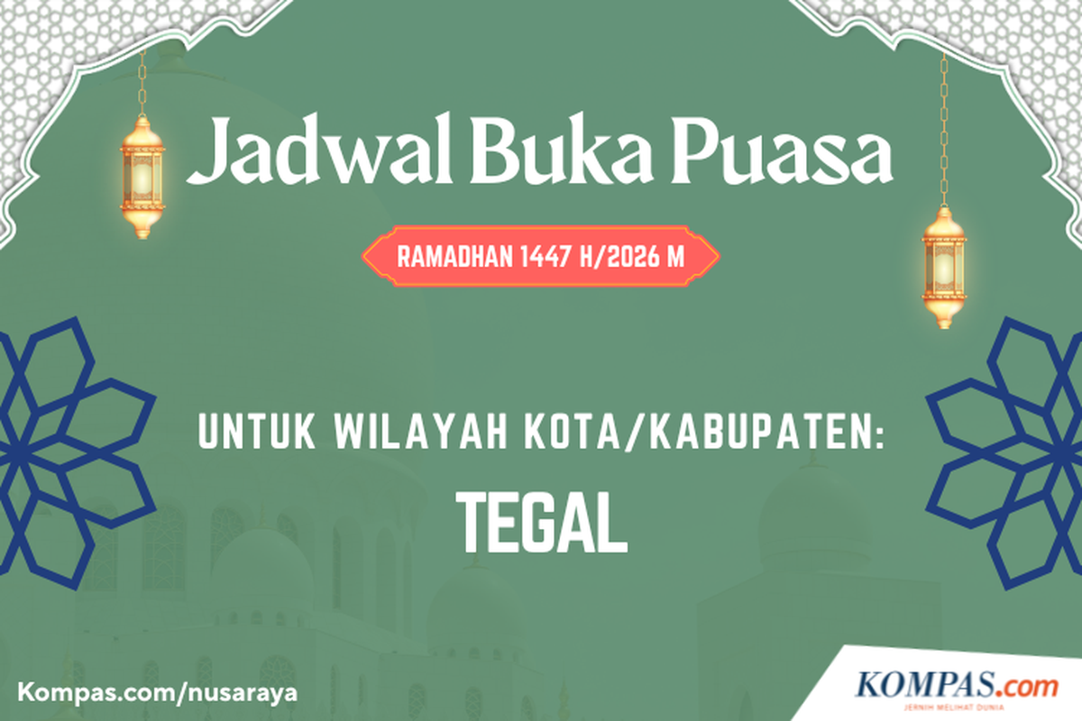Jadwal buka puasa, Ramadhan 2026, Jadwal Buka Puasa Tegal Hari Ini, 20 Februari 2026