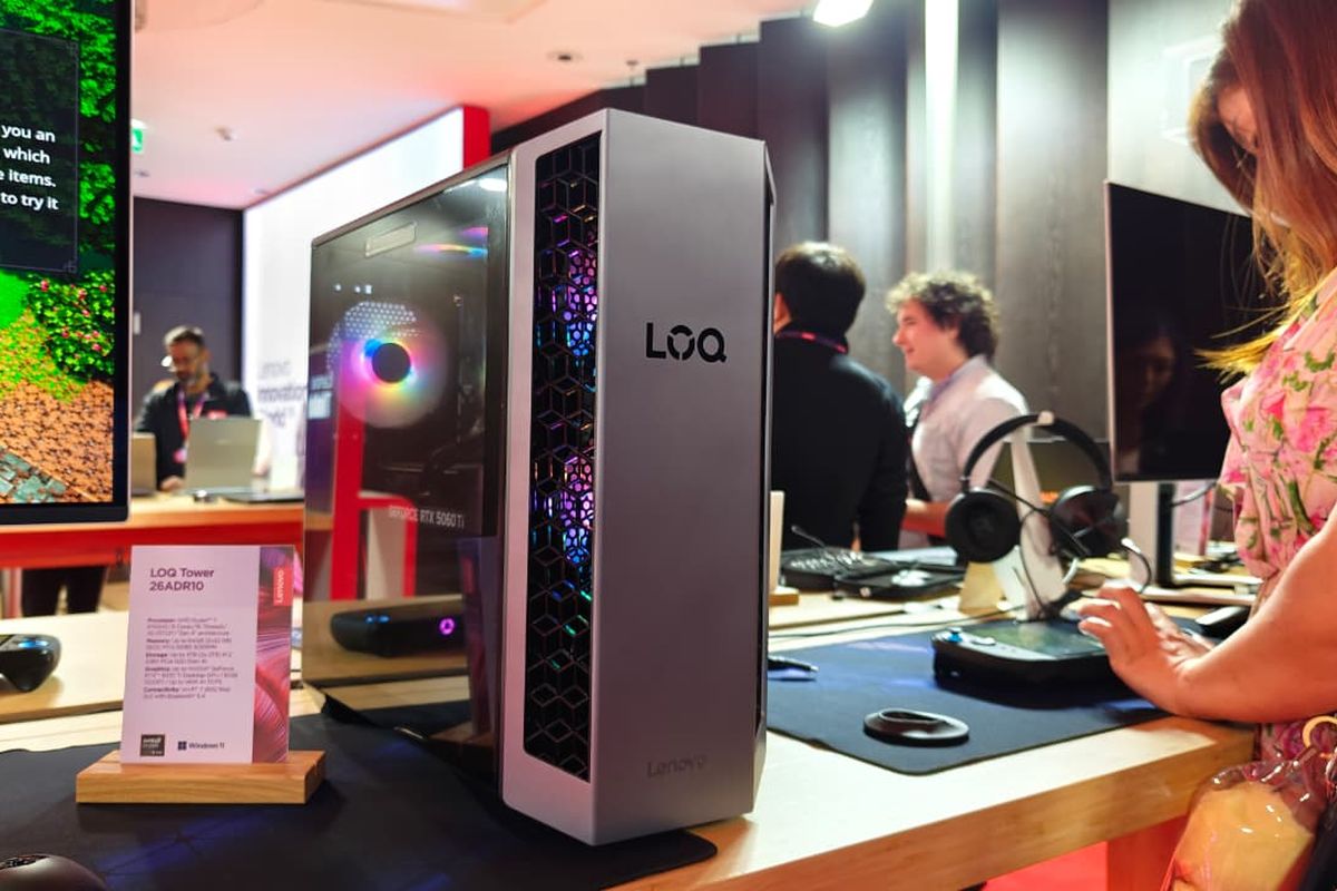 pc gaming, Lenovo, LOQ Tower 26ADR10, Lenovo LOQ Tower 26ADR10, Lenovo Rilis LOQ Tower 26ADR10, PC Gaming dengan Panel Transparan dan Futuristik