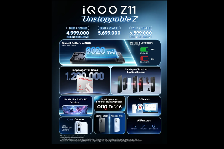 iQoo, iQoo Z11x, iQoo Z11, iQoo Z11 dan iQoo Z11x Resmi di Indonesia, Ini Harganya