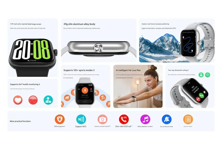 jam tangan pintar, Honor, Honor Watch X5, smartwatch, IP68, mode olahraga, SmartWatch, Jam tangan pintar, honor, 5 ATM, honor watch x5, harga honor watch x5, Honor Watch X5 Resmi Rilis, Smartwatch Rp 1 Jutaan dengan Fitur Flagship