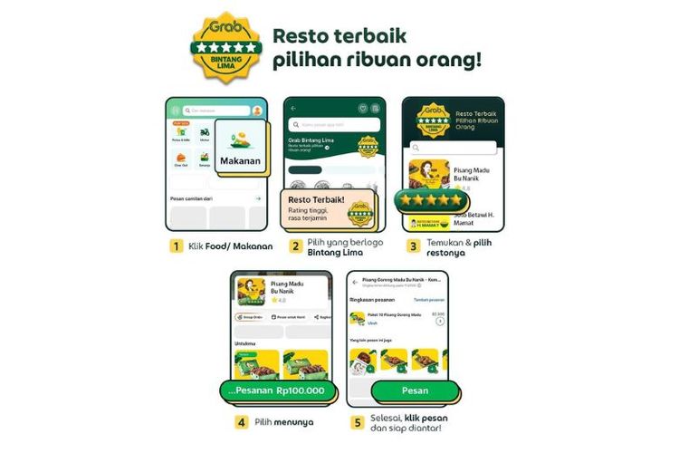 kuliner, Grab Indonesia, superapp, Grab, Grab Food, Fitur Grab Bintang Lima, foodies, Kumpulan Kuliner Nusantara Terbaik Ada di Sini, Intip 4 Keunggulan Grab Bintang Lima, 1.   Rekomendasi berdasarkan jutaan review asli, 2.   Kurasi pakar kuliner legendaris Indonesia William Wongso, 3.   Menguntungkan konsumen dan mitra merchant, 4.   Pengalaman kuliner all-in-one berbasis AI