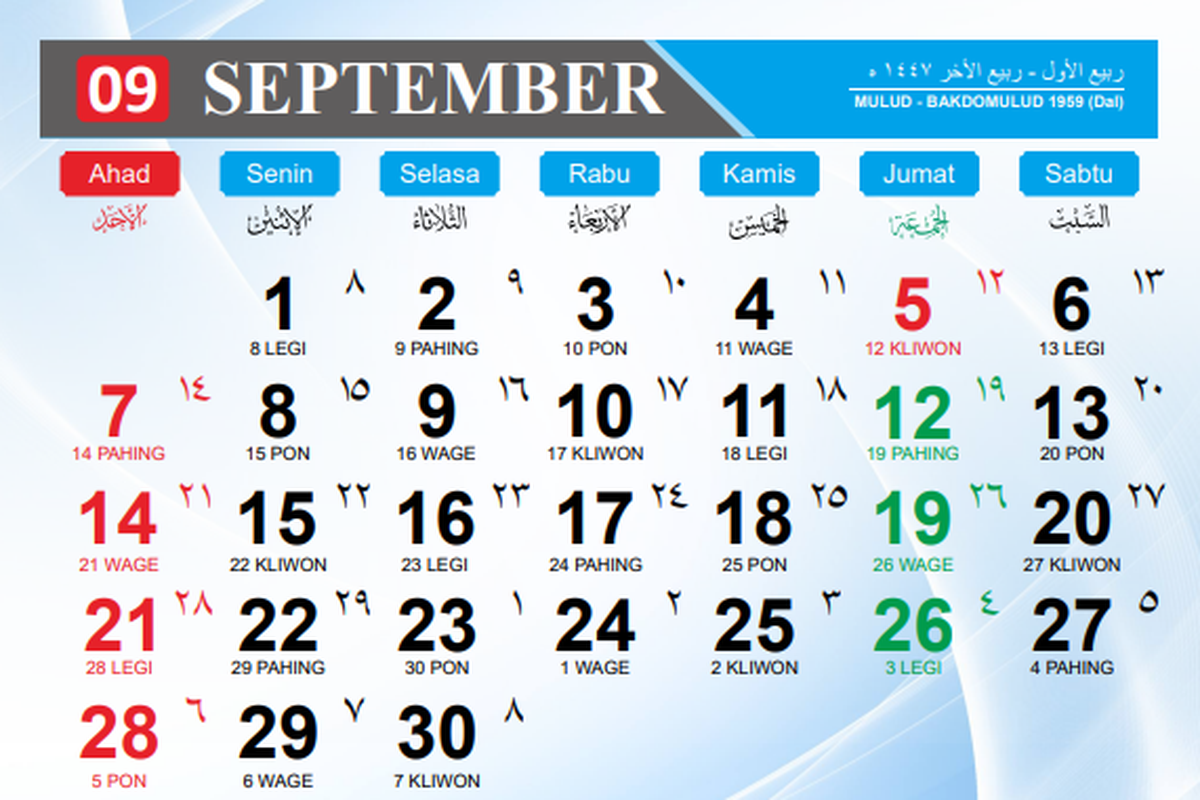 kalender jawa, Weton, kalender jawa hari ini, Minggu Pahing, Kalender Jawa Hari Ini Minggu Pahing, 7 September 2025