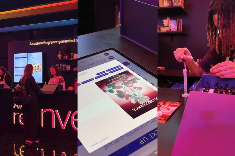 parfum, Fragrance Lab, Amazon, AI AWS, Nova Sonic, Amazon Nova, Parfum, fragrance lab, Pengalaman Meracik Parfum Personal Pakai AI Amazon Nova di AWS re:Invent 2025, Tahap 1: ngobrol dengan AI untuk meracik parfum, Tahap 2: AI memberi nama parfum, Tahap 3: bikin poster dan video iklan parfum dengan AI, Tahap 4: parfum diracik oleh perfumer di tempat