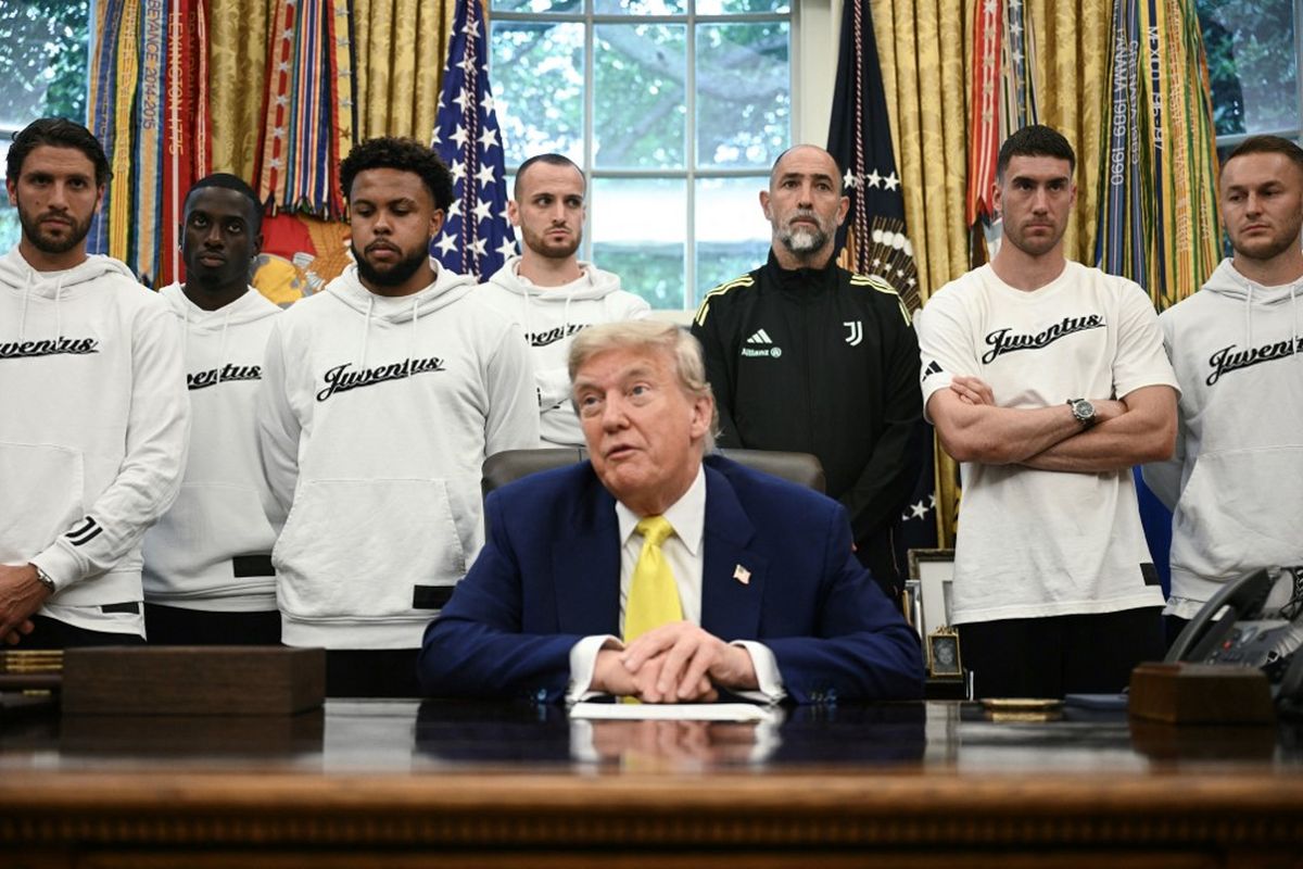 Juventus, Donald Trump, Piala Dunia Klub, juventus, Piala dunia antarklub 2025, donald trump, Skuad Juventus Bertemu Trump, Terjebak Bahas Transphobia dan Iran