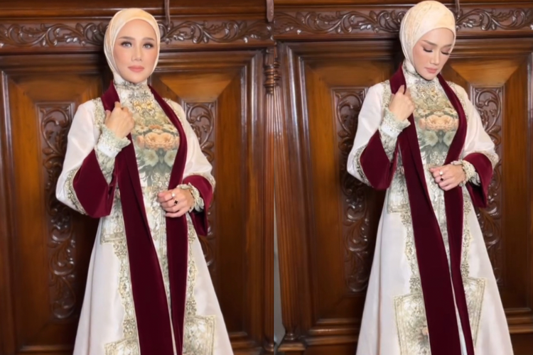 Al Ghazali dan Alyssa, Mulan Jameela, Gaya Mulan Jameela, Siraman Al Ghazali, mulan jameela dan al ghazali, al ghazali dan alyssa, pernikahan aliyah, jelang pernikahan al ghazali, gaya mulan jameela, gaya hijab mulan jameela, Mulan Jameela di Siraman Al Ghazali, Tampil Mewah dan Elegan dengan Outer Beludru