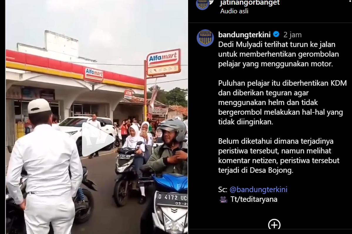 Gubernur Jawa Barat, Dedi Mulyadi, siswa SMA, mengendarai motor, gubernur jawa barat, Momen Dedi Mulyadi Hentikan Pelajar SMA yang Boncengan Tanpa Helm di Cipeundeuy