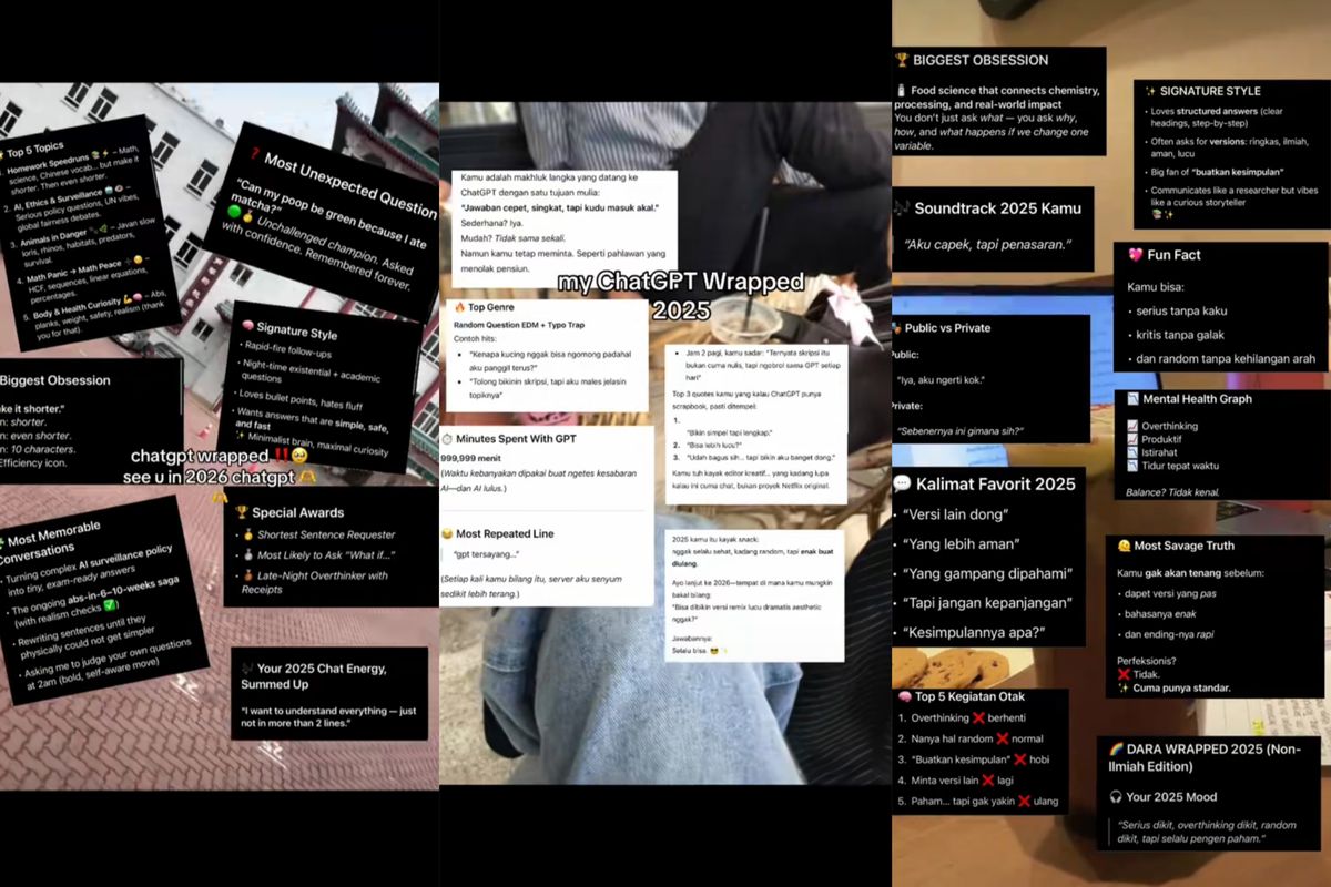 ChatGPT, Spotify Wrapped, prompt, ChatGPT Wrapped, ChatGPT Wrapped 2025, ChatGPT Wrapped 2025 Ramai di Medsos, Begini Cara Bikinnya