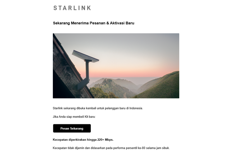 Starlink, Indonesia, pelanggan, Starlink Buka Lagi Pendaftaran Pelanggan Baru di Indonesia