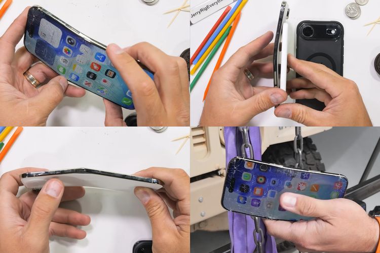 iPhone Air, YouTuber, jerryrigeverything, siksa kubur lirik, uji durabilitas, bend test, Youtuber 